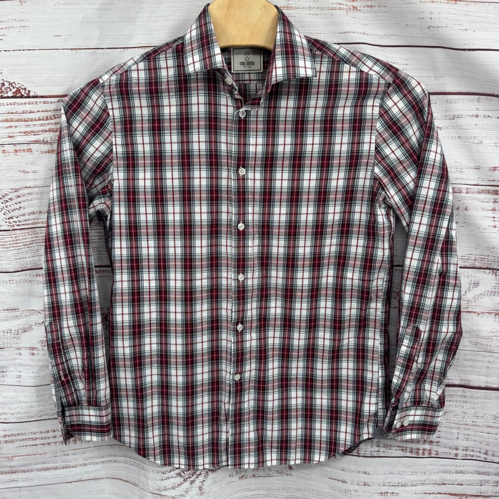 Todd Snyder Shirt Mens Medium Plaid Button Down 2-Ply Cotton Size 16 34/35